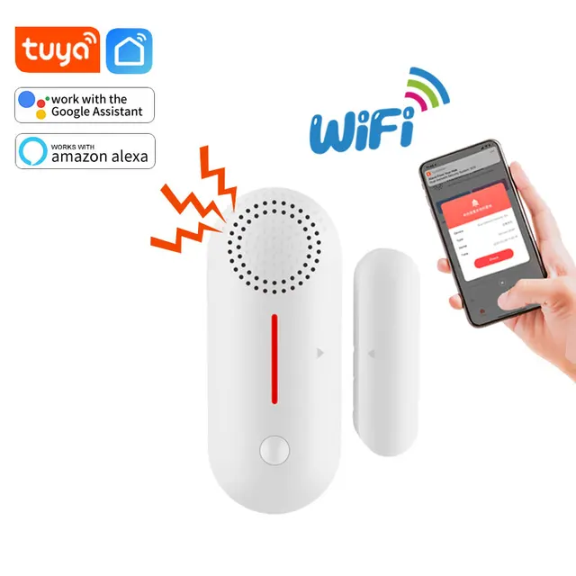 Tuya WiFi Door Sensor Smart Life APP Notification Door Window Open / Closed Detector Home Security Alarm Support Alexa Google 1