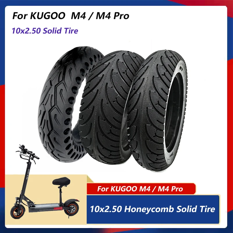 

New 10X2.50 Solid Tire 10 Inch Electric Scooter Tires for KUGOO M4 / Pro 10x3.0 80/65-6 255X80 Honeycomb Explosion Proof Tyre