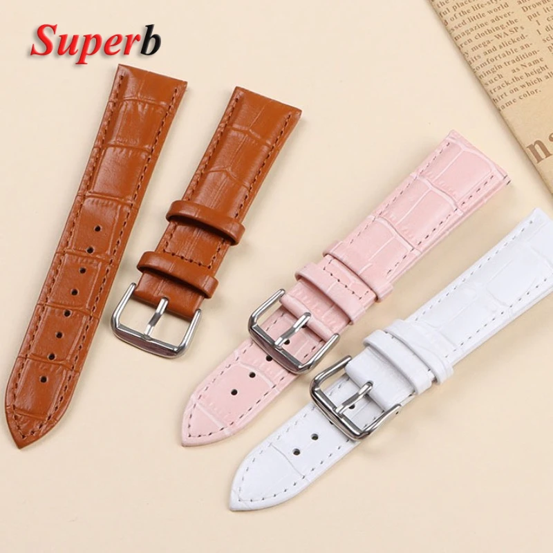 Luxurious Calfskin Leather Watch Strap with Slub Texture – Universal Watchband Accessory