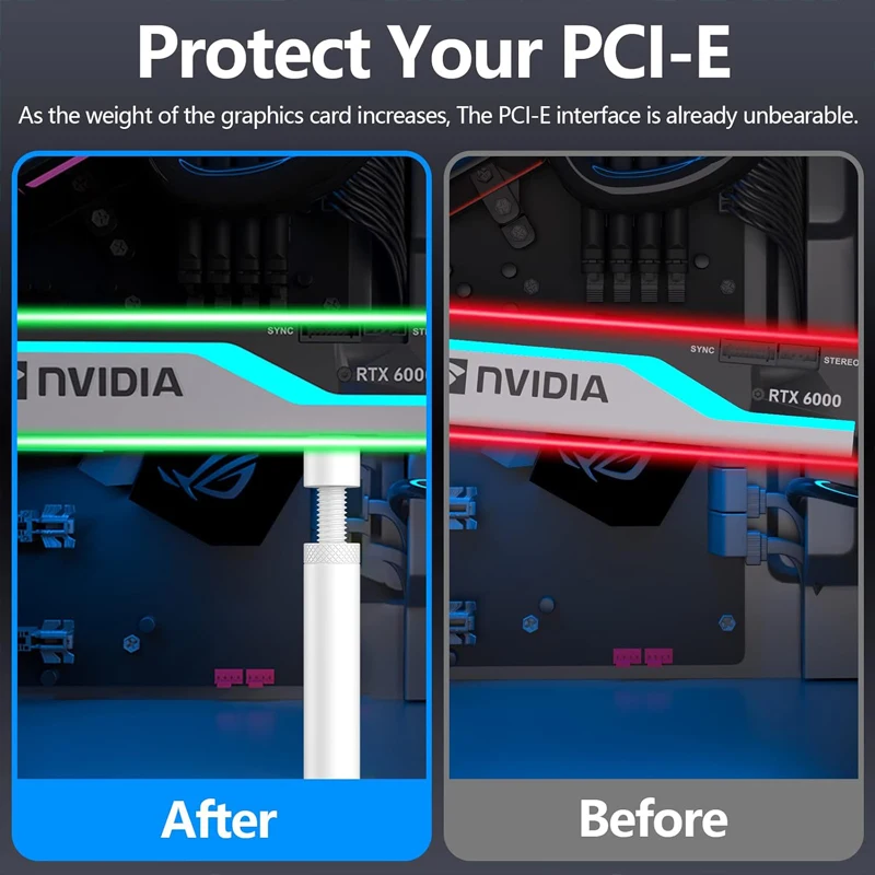 GPUHOLD Aluminum White GPU Holder Support Bracket - Anti-Sag Stand thumbnail 9