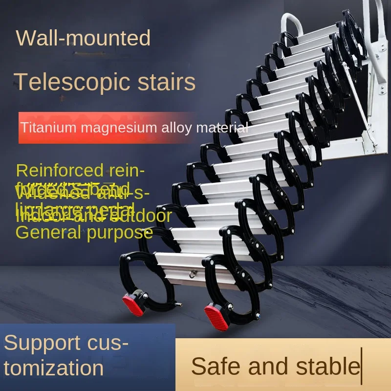 Wall-hanging-home-loft-telescopic-staircase-folding-multi-function-wall ...