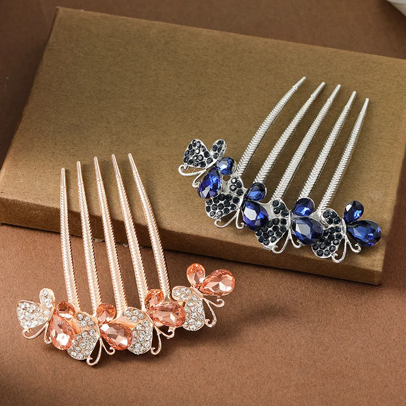 

Crystal Hair Combs Hairpins Clips For Bride Women Girls Hair Jewelry Accessories Bling Rhinestone Headpiece Hair Styling Jewelry