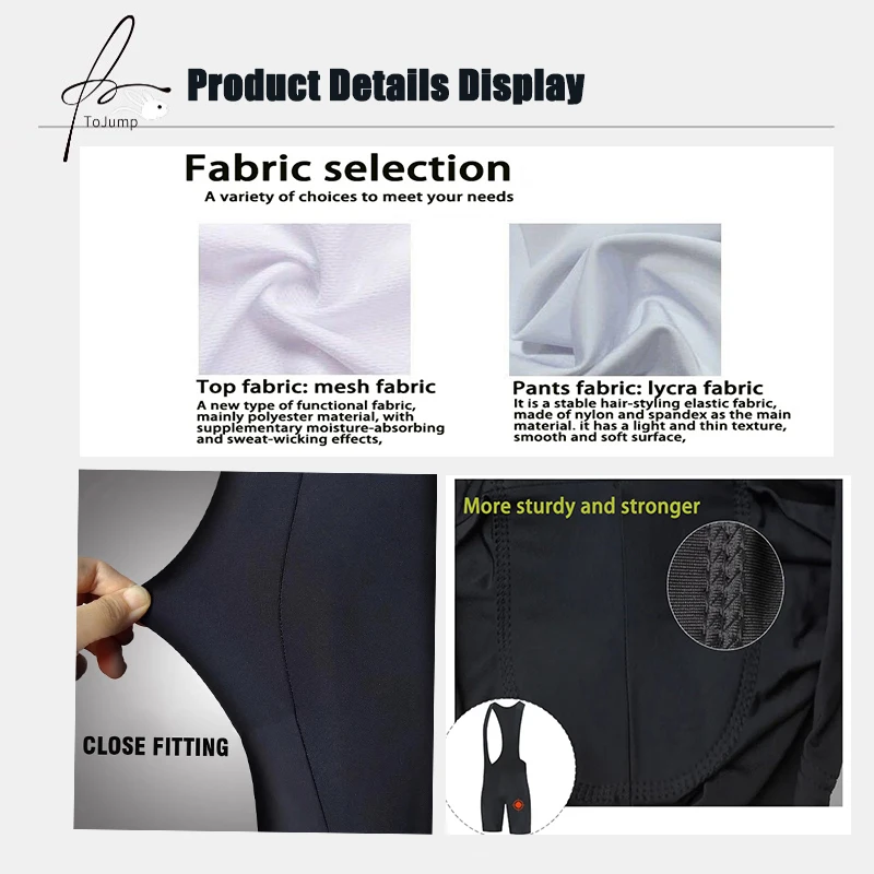 Men Bicycle Cycling Suit Tojump Sports Clothing Short Sleeve Strap Cycling Set Breathable High Intensity Training Edition
