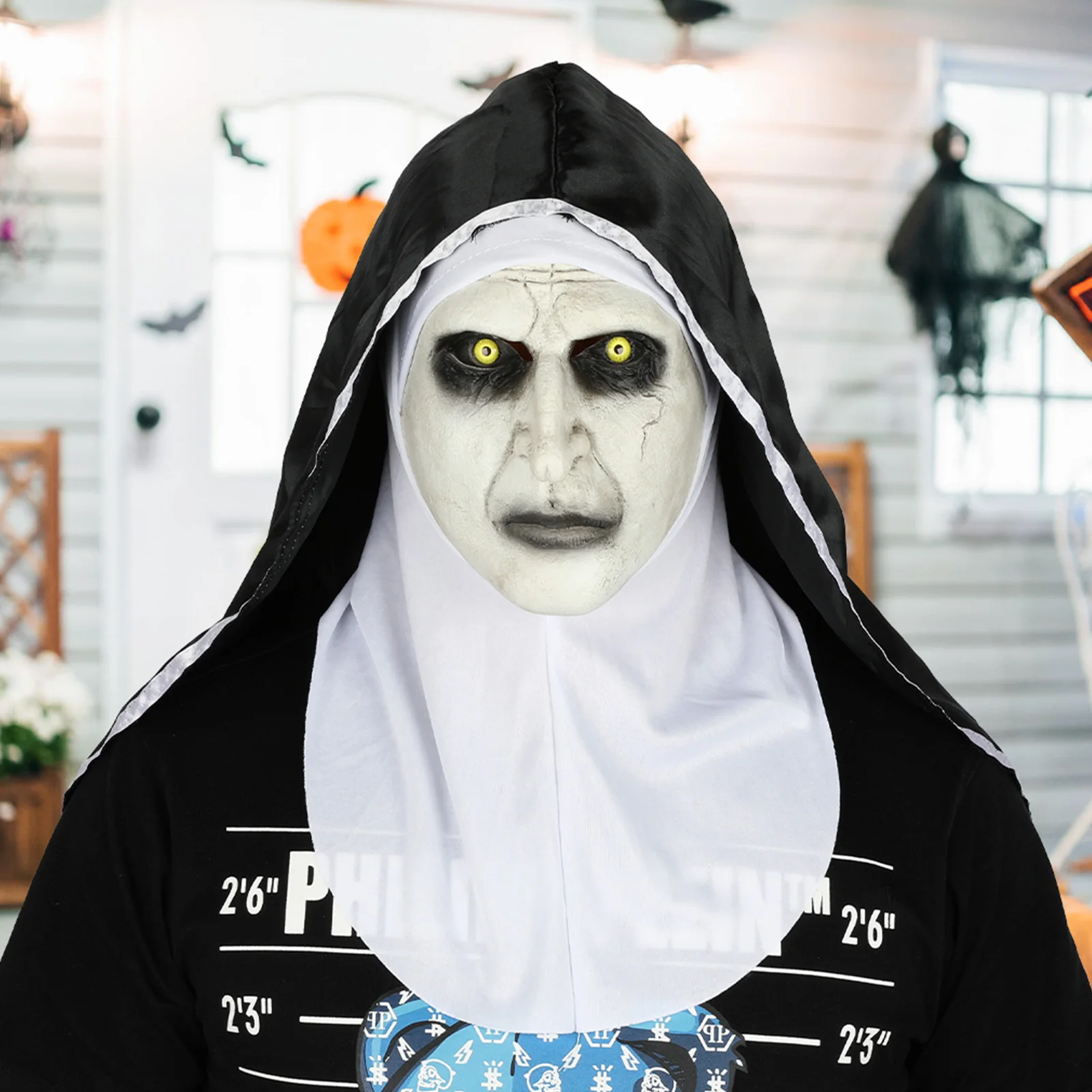 Ghost Nun Mask Cosplay Horror movie The Conjuring Latex Full Face Helmet Halloween Masquerade Party Scary Headwear Prop halloween masks