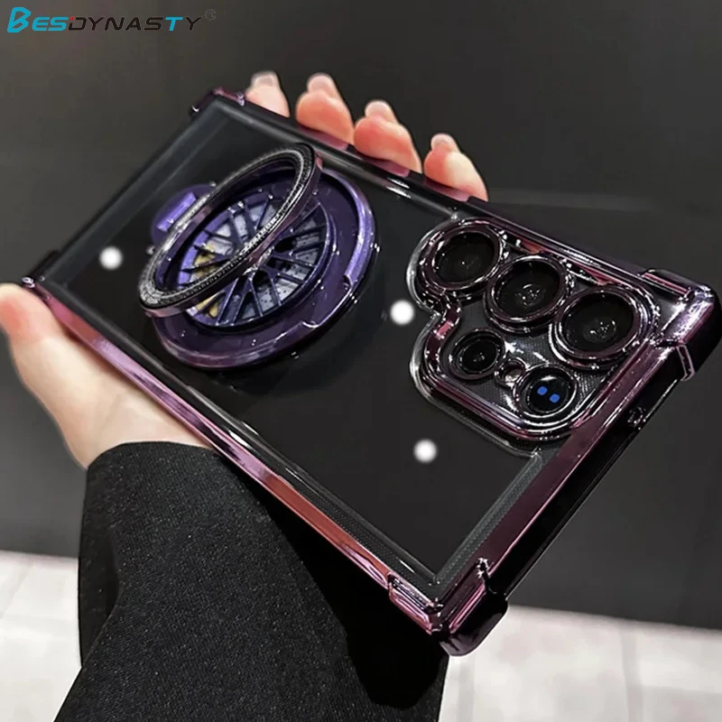 Luxury Gyro Holder Stand Case - Shockproof Clear Back Cover