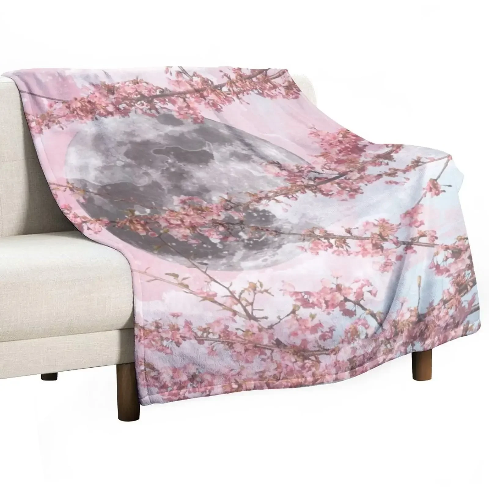 

Spring Moon Throw Blanket Cute Quilt Giant Sofa Blankets
