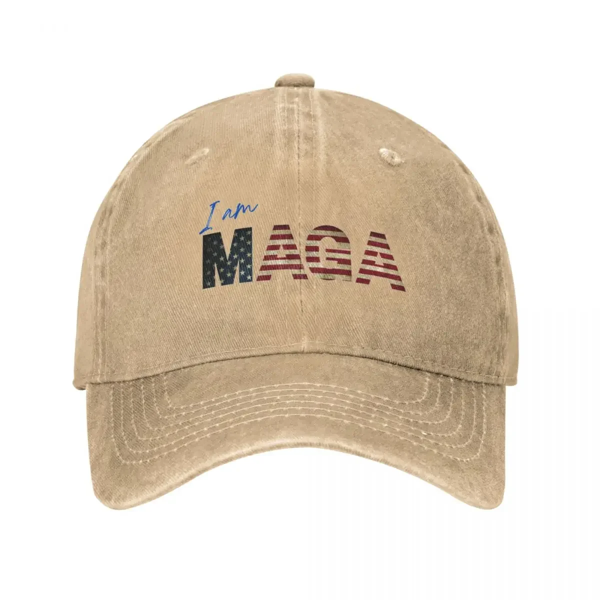 I Am MAGA Baseball Cap Trump Kpop High Quality Washed Hip Hop Hats Women Classic Printed Washed Baseball Caps