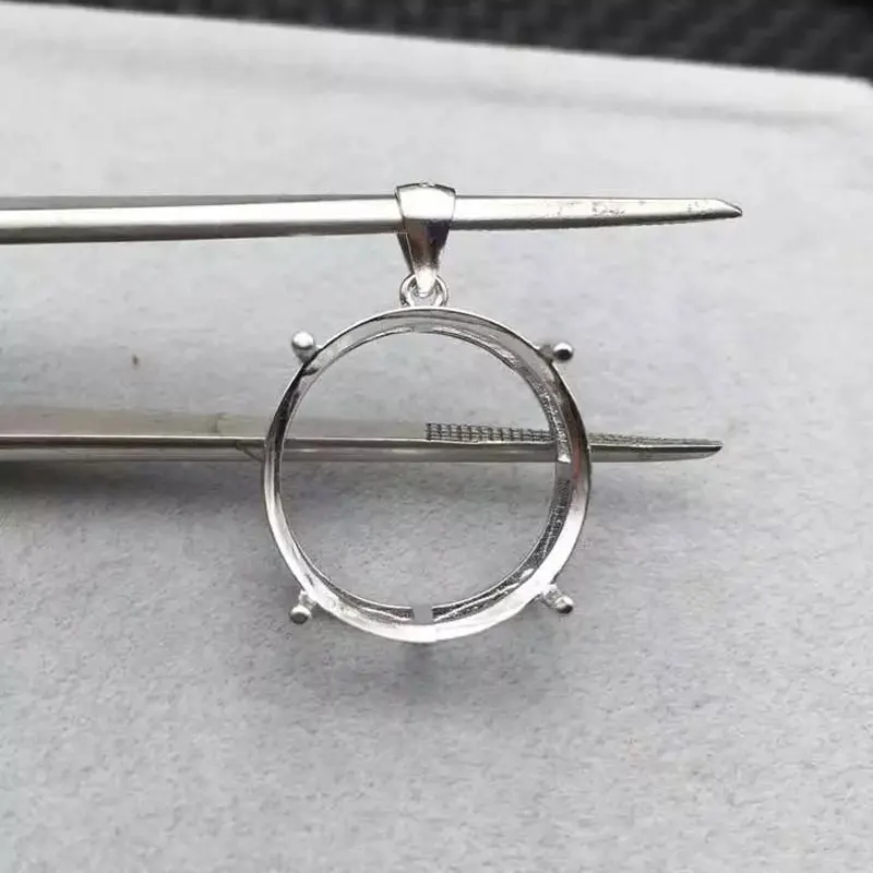 Simple Round Gemstone Pendant Mounting Setting 925 Silver Pendant Setting with Gold Plated Price Jewelry DIY Supplier