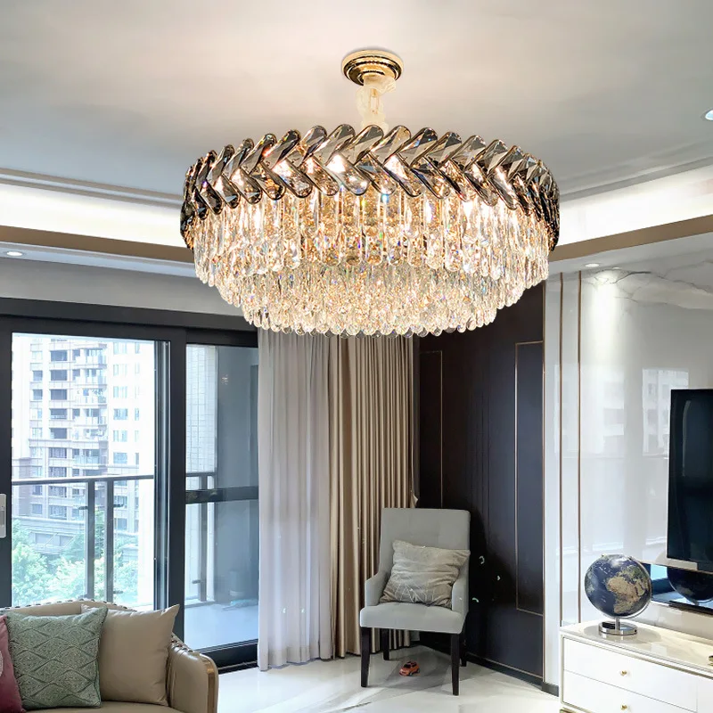 

Modern Crystal Chandelier Restaurant Living Room Luxury Bedroom Lamp Villa Hotel Lighting