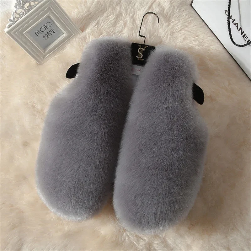 Winter Autumn Plush Outerwear Girl Vest Baby Sleeveless Jacket Fashionable Children's Vest Imitation Fur Baby Girl Waistcoat