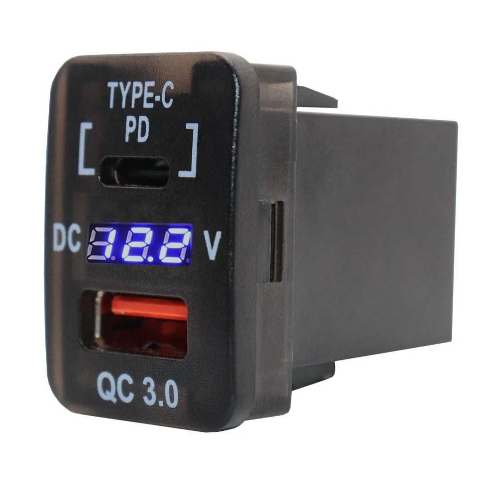 Pd Type C And Qc 3.0 Usb Charger Socket 12v/24v With Dual Usb Quick