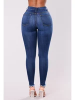 2024 Women Stretch Skinny Ripped Jeans Lady High Waist Pencil Long Pants Narrow Straight Leg Wrap Hips Plus Size S-3XL Trousers - Image 6