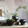 Minimalist Black Ceramic Vase Hydroponic Flower Pots Desk Decoration Flowers Arrangement Floral Vases Room Aesthetic Decor 1