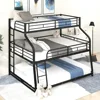 Twin Full Queen Triple Bunk Bed with Long and Short Ladder and Full-Length Guardrails,Black Kid Bed Boys Bed Children Furniture 4