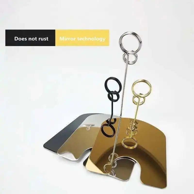 10 Stück Metall-Tischnummernhalter, Reserviert-Kartenhalter, Hochzeitsfoto-Clip, Brot-Preisschild-Clip – Detail 2