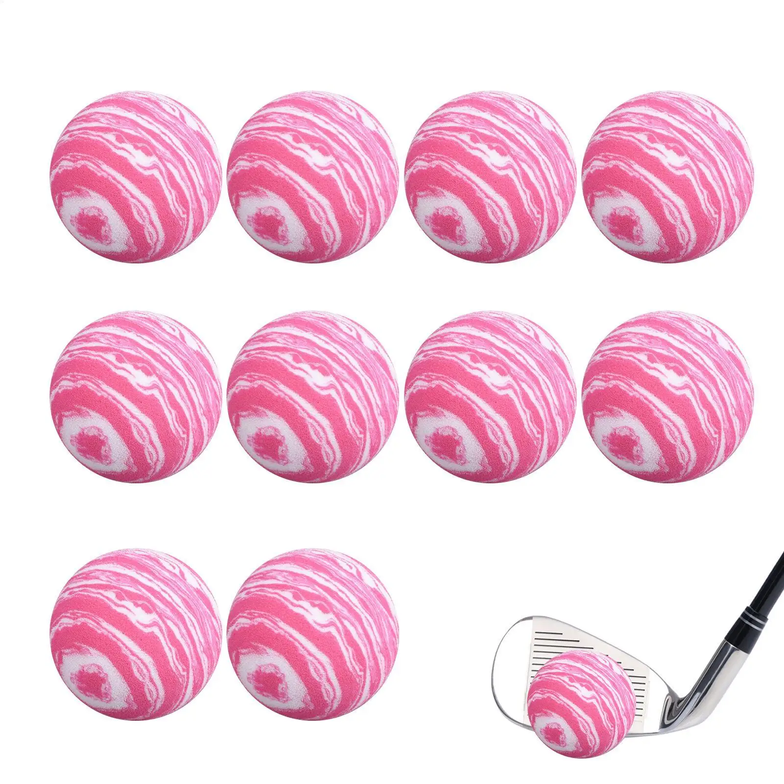 Practice Golf Balls 10 Pieces Elastic Golf Balls Warm-Up Gear For Junior Beginner Amateur Senior Backyard Driving Range Outdoor