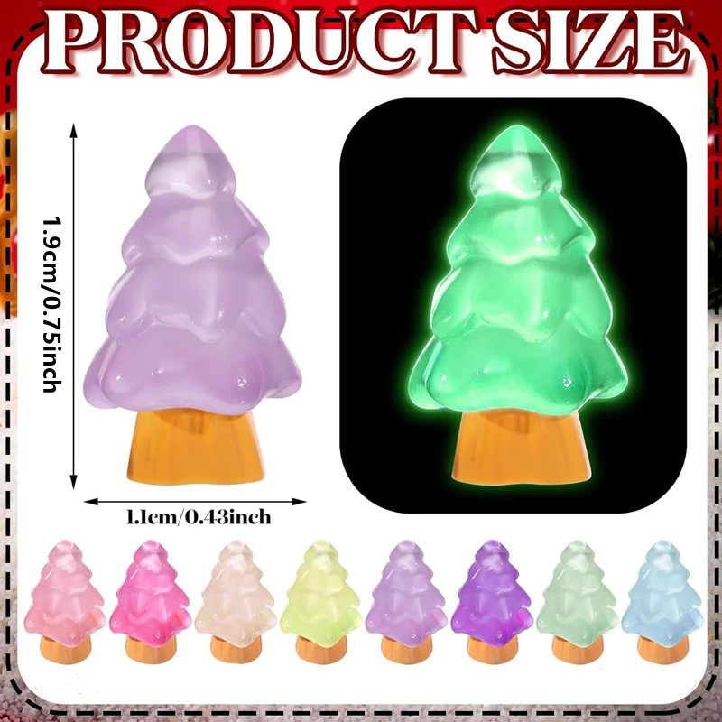 Luminous Figurine Miniature Noctilucent Christmas Tree Micro Landscape Ornaments for Home Decorations Tabletop
