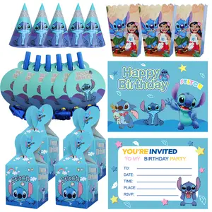 Disney 12Sets Officially Licensed Stitch Angel Cute Pink Theme Birthday  Party Invitation Card Envelope Invitation Postcard (With Stickers Envelope  Invitation Card) Cartoon Animation Theme Party With Birthday Party Supplies