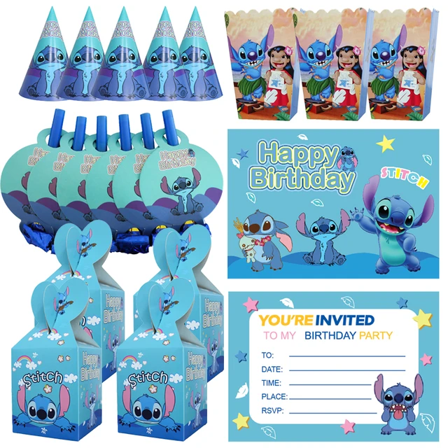 Carte d'invitation de fête CAN o Stitch pour enfants, sac cadeau,  fournitures de fête préChristophe