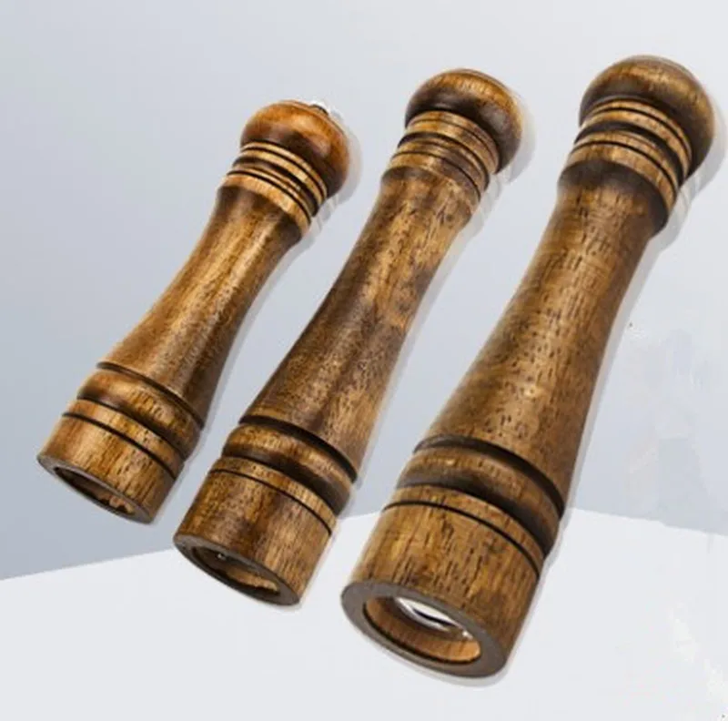 Salt and Pepper Mill, Solid Wood Pepper Mill with Strong Adjustable Ceramic Grinder 5" 8" 10"-Kitchen Tools