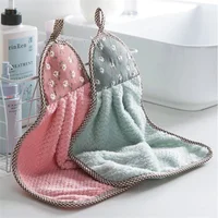 1PC Hand Towel Hanging Absorbent Towel Kitchen Bathroom Hand Towel Quick Dry Soft Microfiber Towels Cleaning Cloth Dish Towel 3