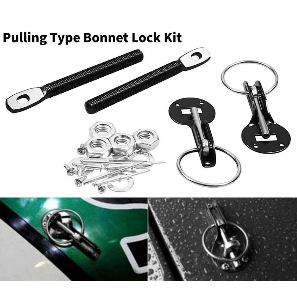 

Universal Car Bonnet Lock Racing Hood Pin Kit Bonnet Pin Lock Locking Sport Kit Car Modification Accessories Aluminum Alloy
