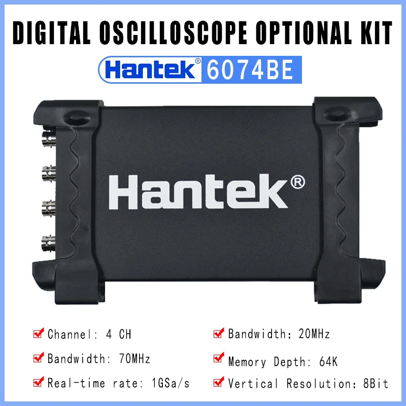 Hantek 6074BE Kit Digital Storage Oscilloscope 4-Channel HT201 Plus Package Portable Oscilloscope 70MHz Bandwidth WIN10 digital oscilloscope