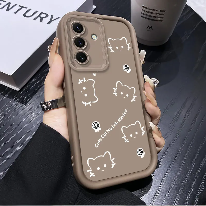 Luxurious Matte Silicone Shockproof Cat Phone Case - Cute & Protective Cover