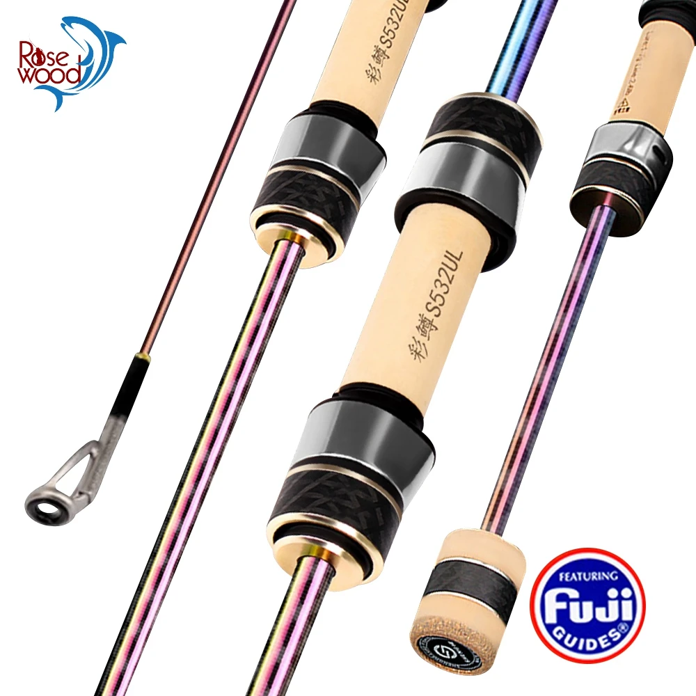 Rosewood Ultra Light Fishing Rod Carbon Fiber Spinning Pole UL Fast