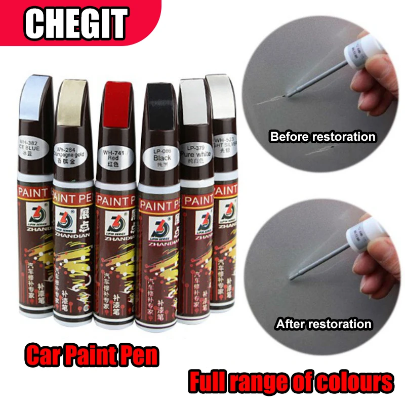 CHEGIT Car paint non-toxic permanent waterproof repair pen Waterproof transparent car scratch remover Paintbrush Various colours
