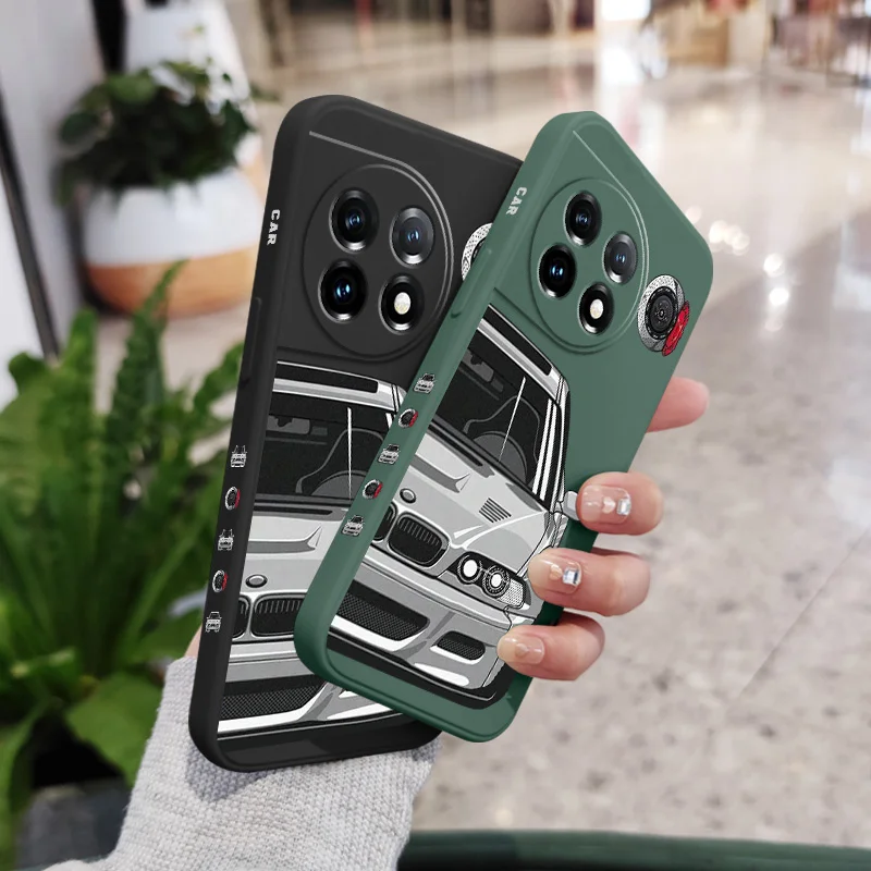 Sleek Silver White Liquid Silicone Car Phone Case
