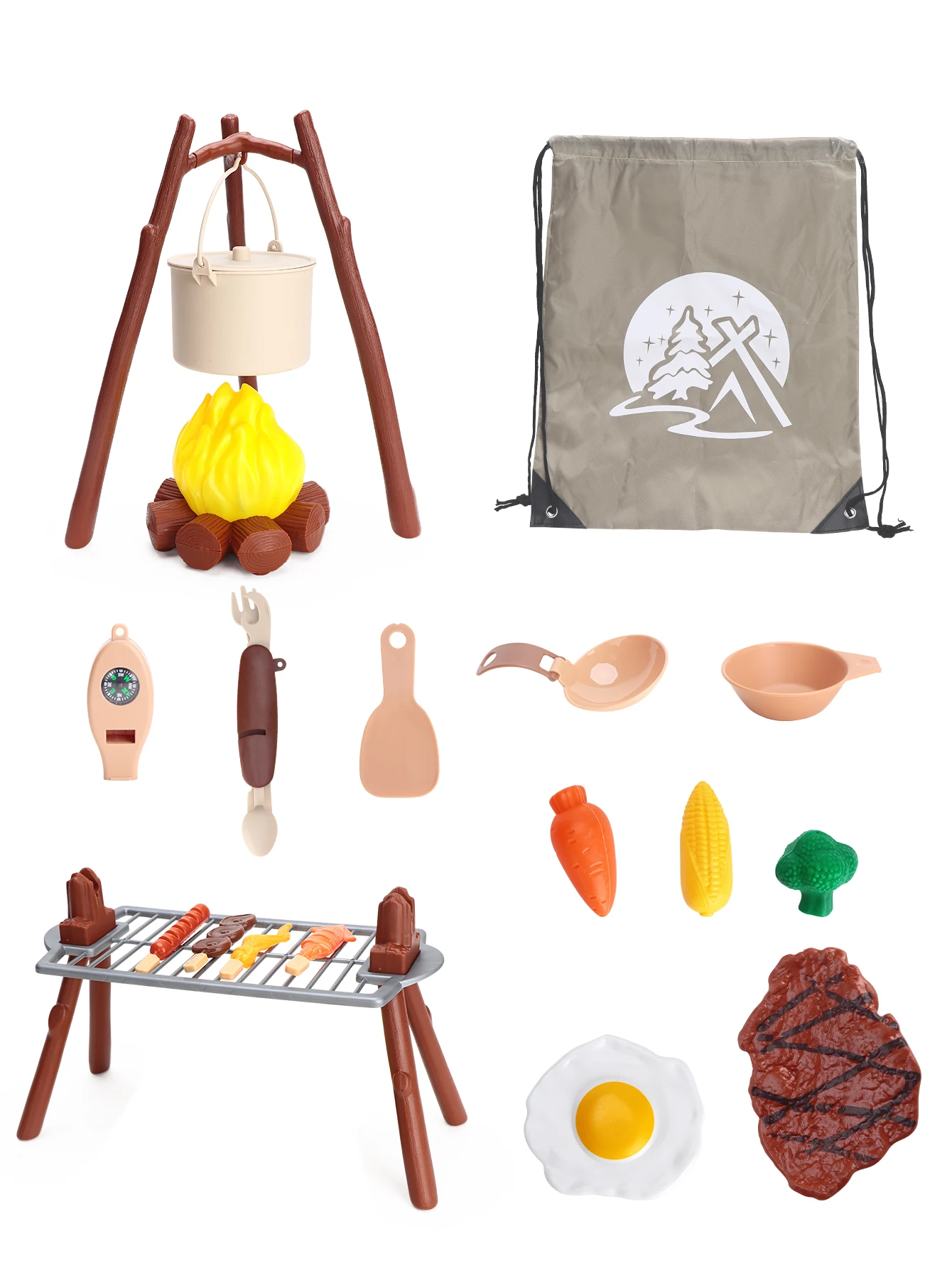 Kids Camping Set Toys Outdoor campfire playset for toddlers Kids Pretend Games Camping Gear Tools 2