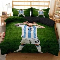 Messi Football Superstar ensemble de literie 3D imprimé fc barcelone housse de couette ensemble de literie doux King pleine taille ensemble de literie pour garçon 3