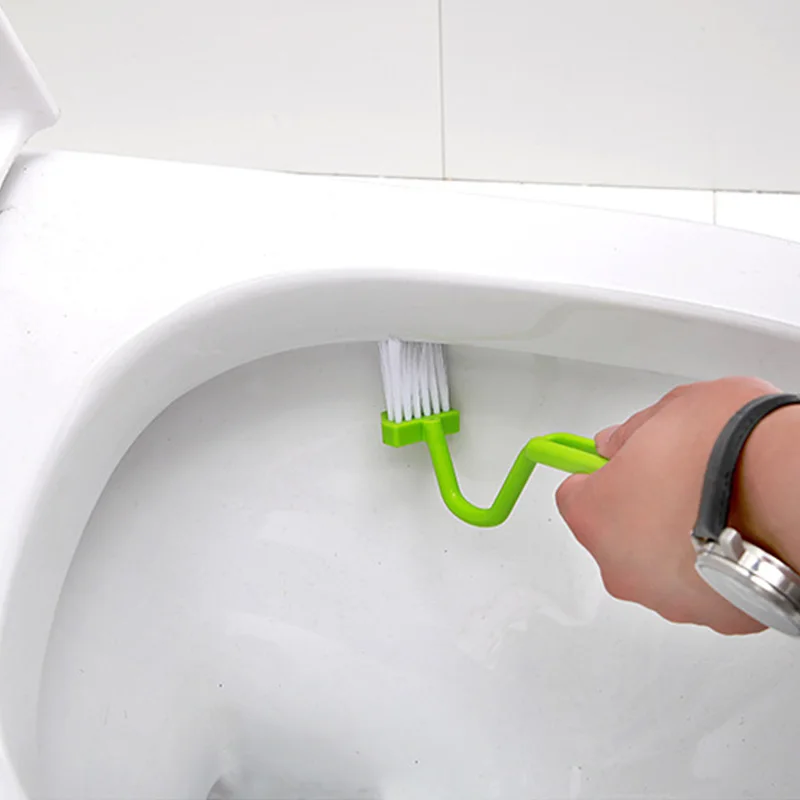 V Shape Toilet Brush Curved Long Handle Toilet Rim Easy Clean Corner Deeply Cleaning Brush Home Hotel Bathroom