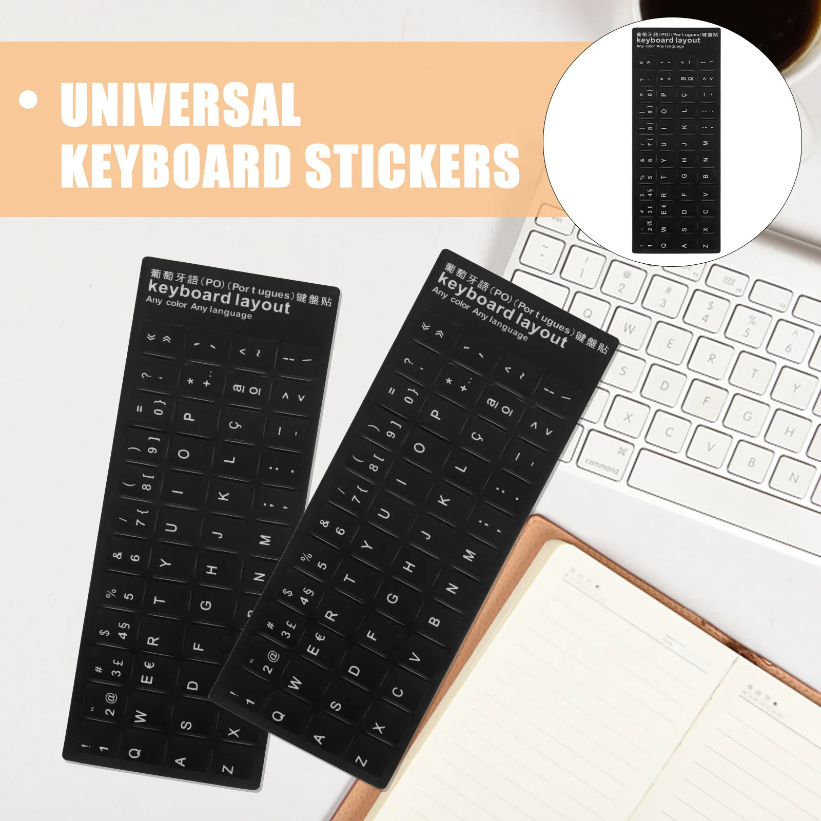 10Pcs 키보드 스티커 디자인 다국어 교체 키보드 스킨 노트북 노트북에 범용적으로 적합