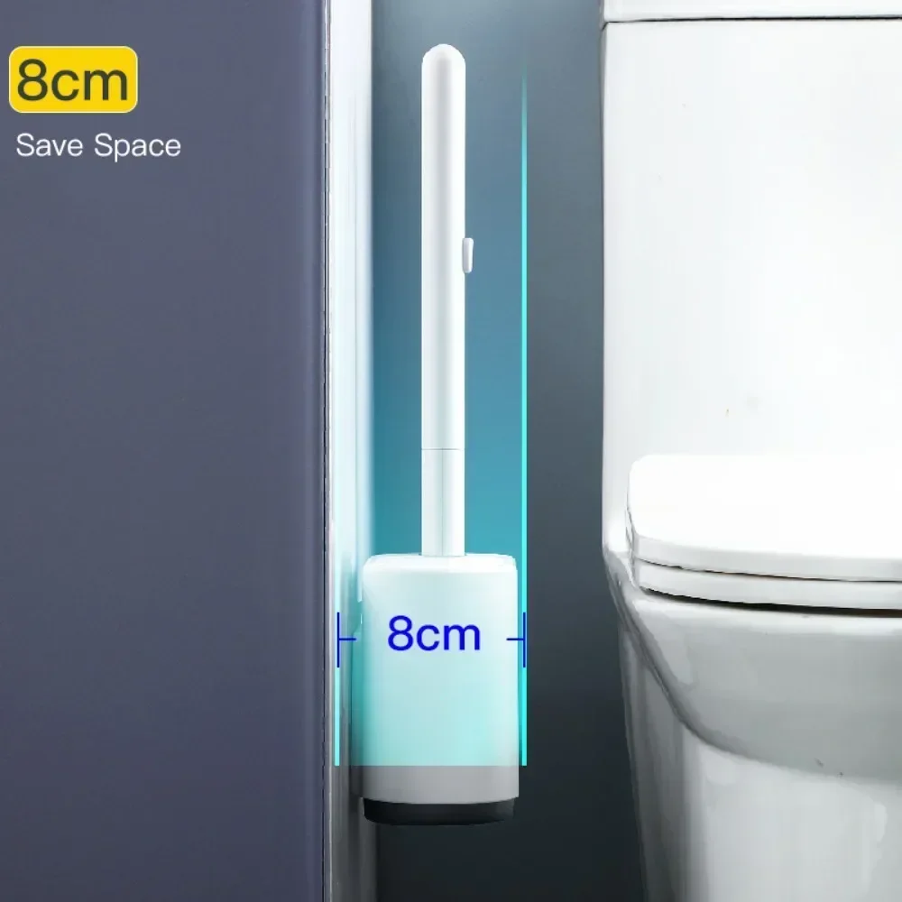 ECOCO Disposable Toilet Brush Plastic Wall Mounted Self Adhesive WC Brush Holder Replacement Brush Head Bathroom Cleaning Tools 4