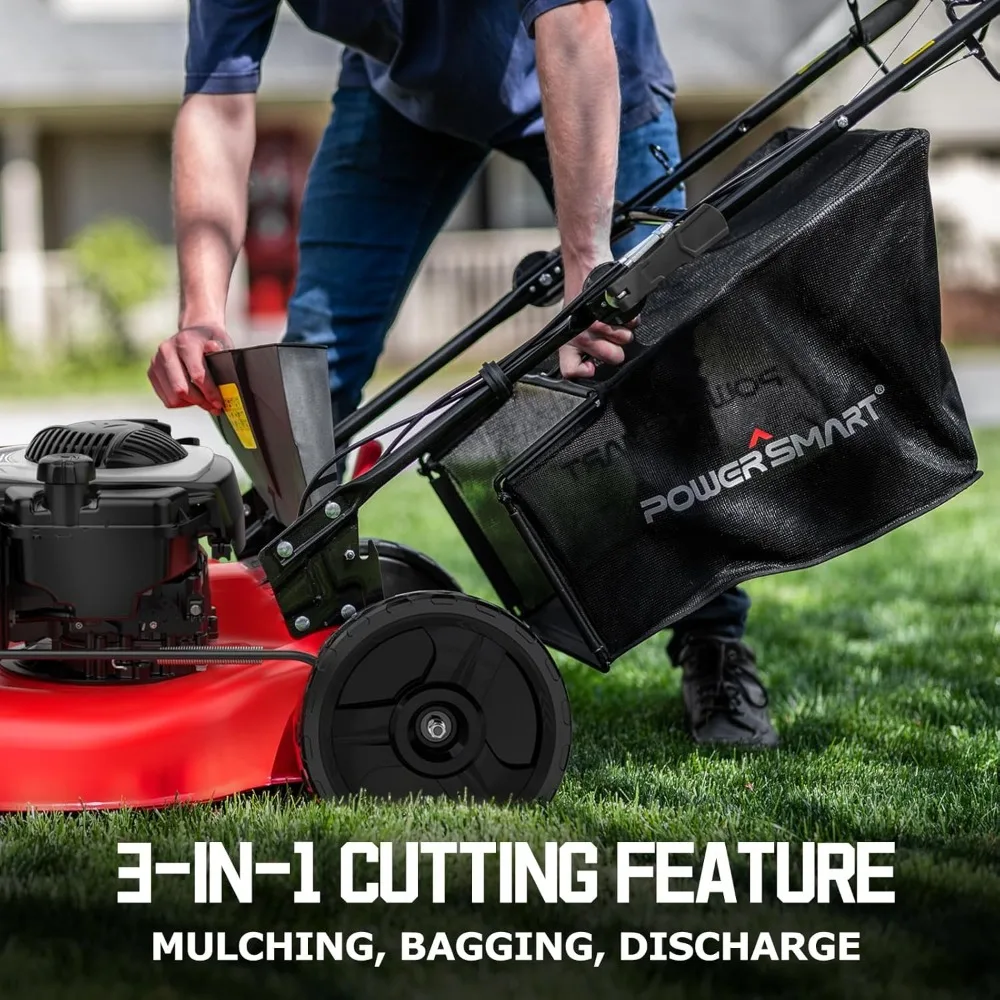 Gas Lawn Mower with Briggs and Stratton ReadyStart System 21 Inch Steel Deck 3 in 1 Mulch Bag Side Discharge AliExpress