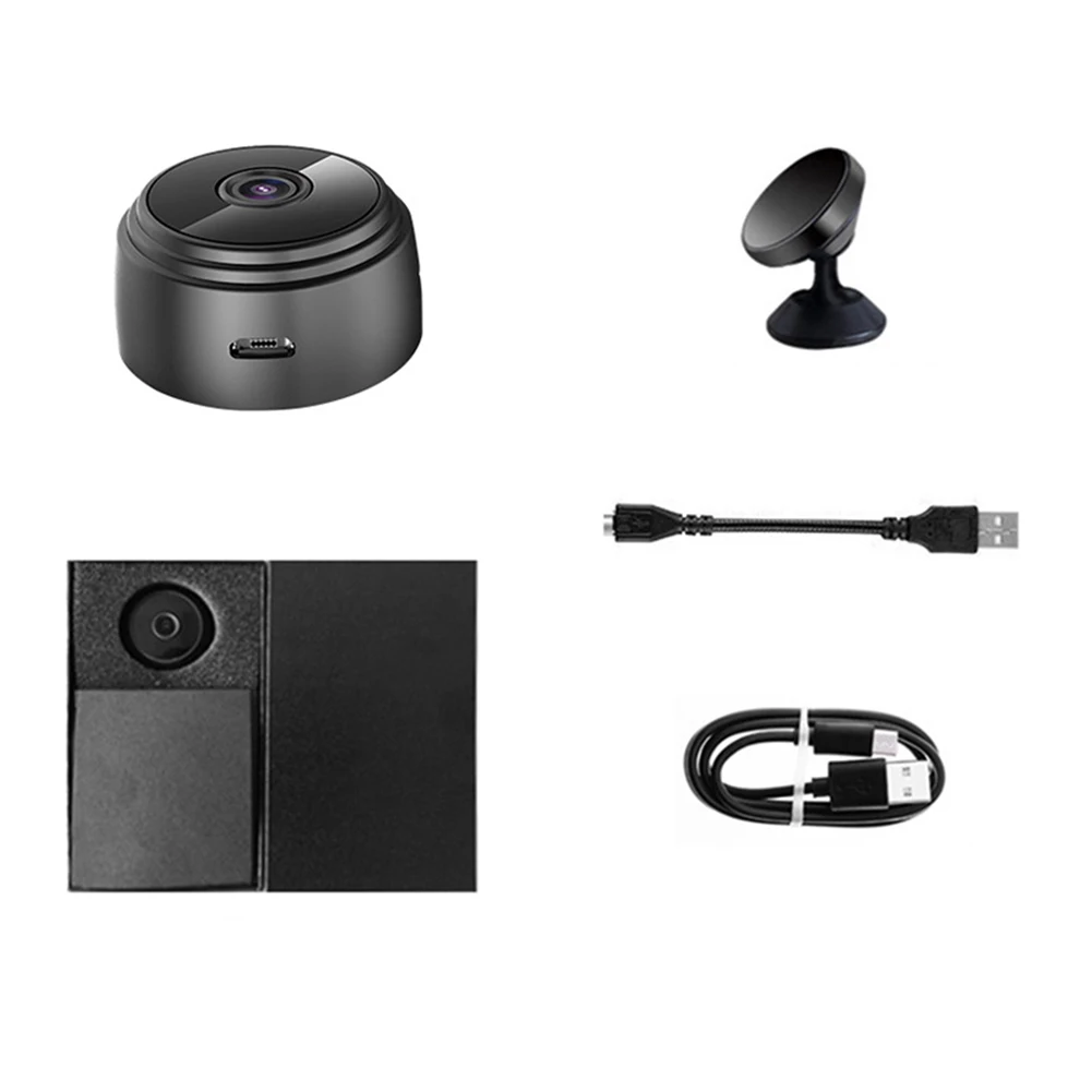 HD 1080p Mini WiFi Camera with Night Vision and Strong Magnetic for Home Security Monitoring and Remote Viewing