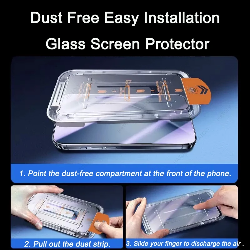 Premium Glass Dust-Free Screen Protector with Easy Installation and Black Edge