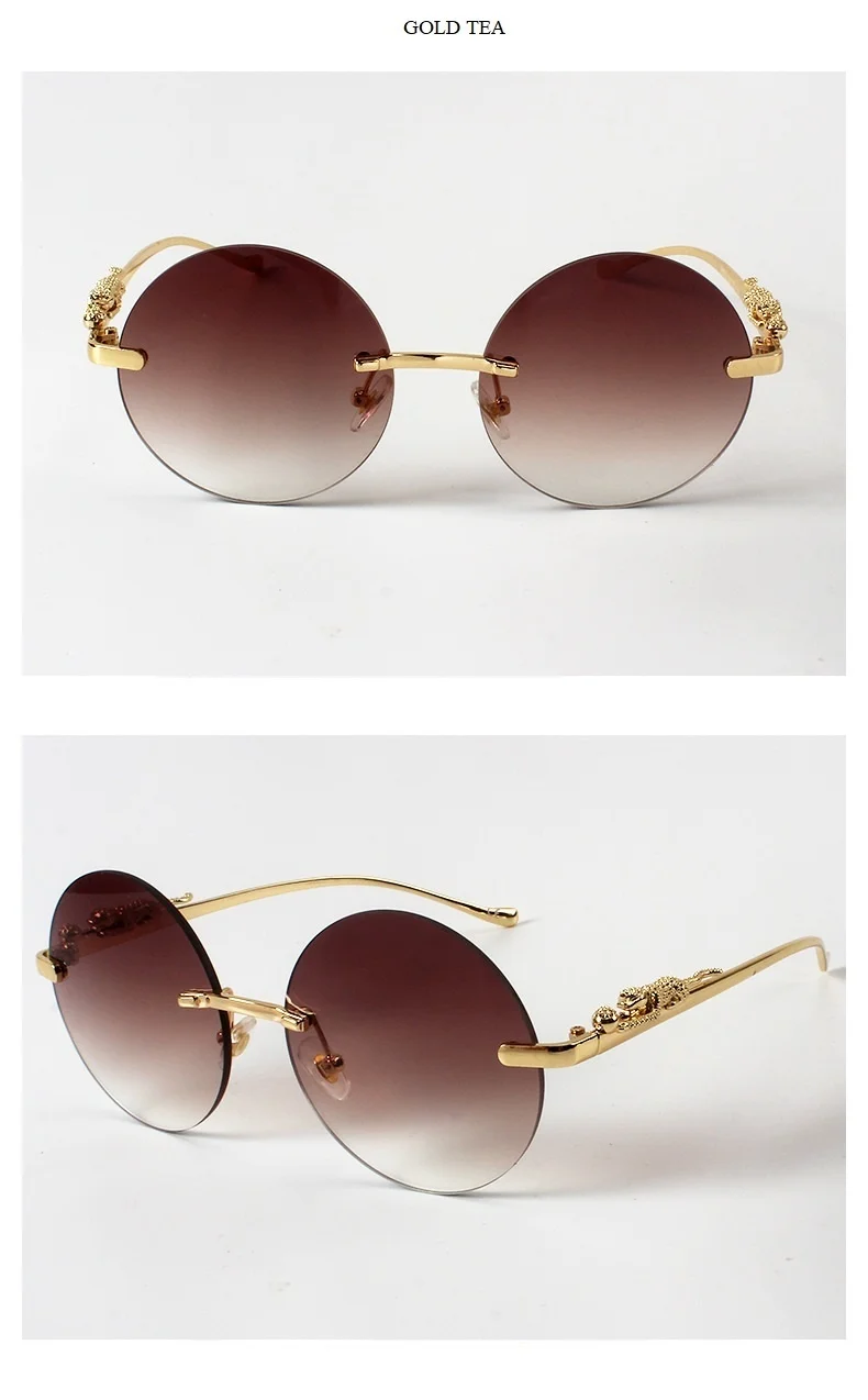 Leopard Leg Sunglasses For Women & Men Vintage Alloy Round Pilot_voghion.com