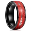 Mode 8mm hommes titane acier Koa bois anneaux pour hommes femmes dôme poli en acier inoxydable anneaux hommes mariage bande bijoux cadeaux