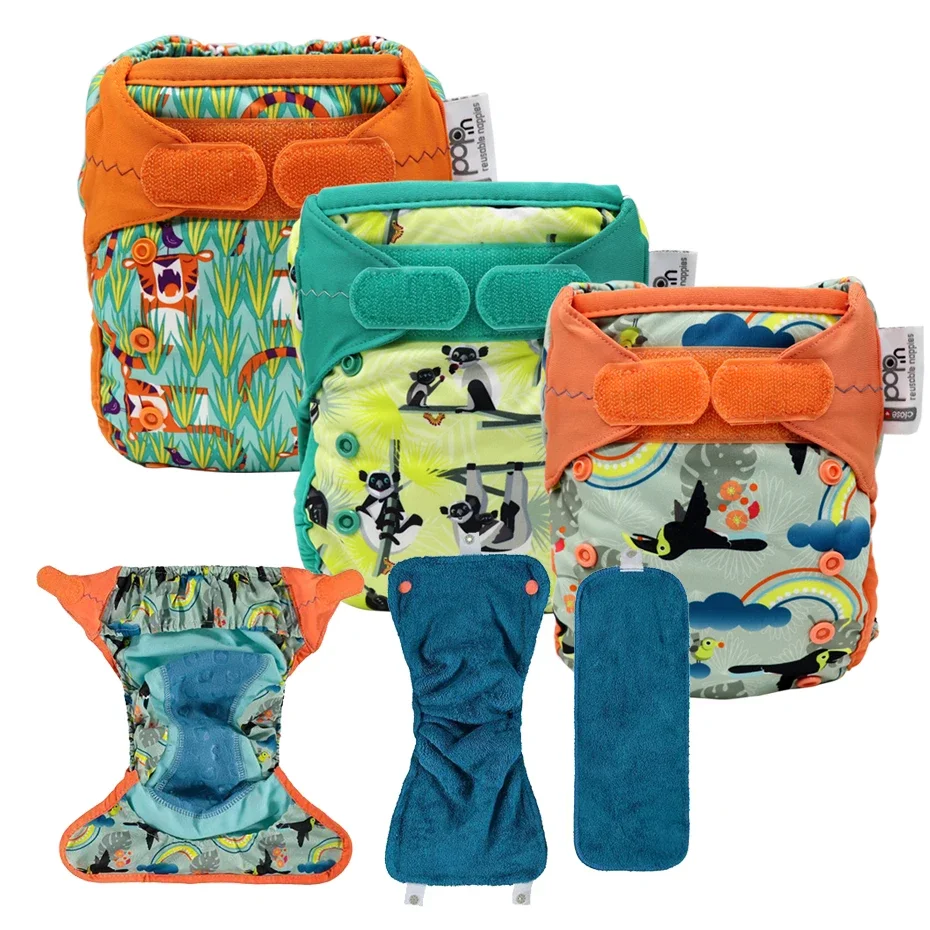 Cloth Diapers Close Pop-in All-In-Two One-size Bamboo Reusable for Baby and Toddler cloth diapers