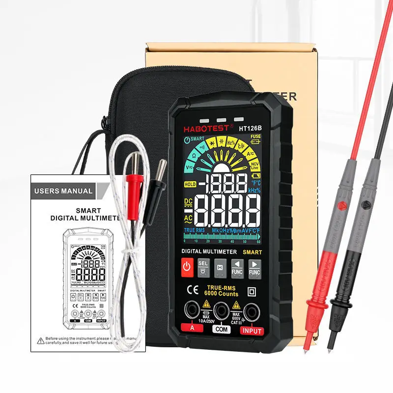 

Digital Multimeter 6000 Counts Smart Auto Range 1000V 10A Tester Meter Ohm Hz Capacitance REL True RMS AC DC DMM Multitester