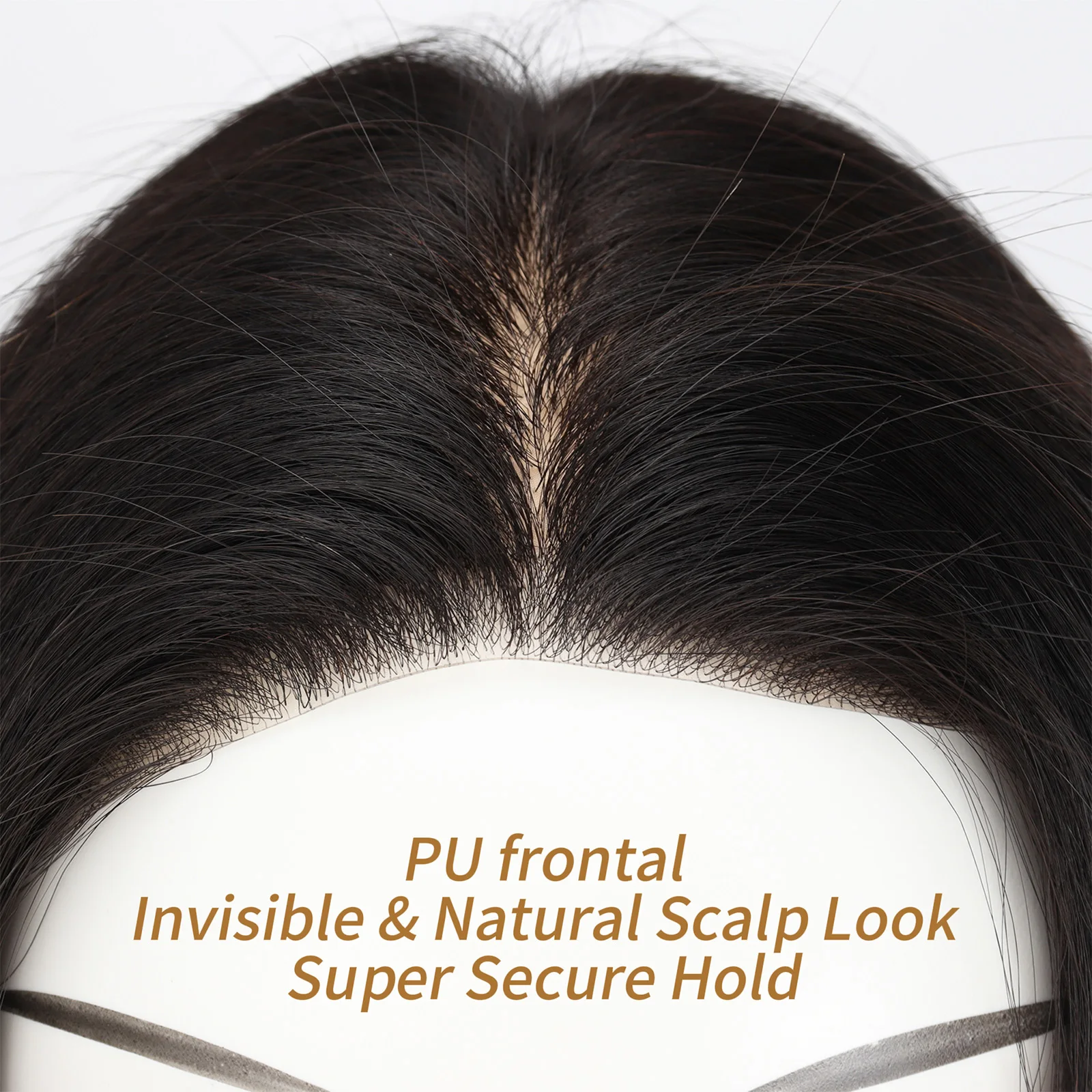 실크탑 웨이브 인모 가발 (여성용) 레미 유럽산 100% 인모 PU 프론트 레이어 탄성망 스킨 베이스 투명 레이스