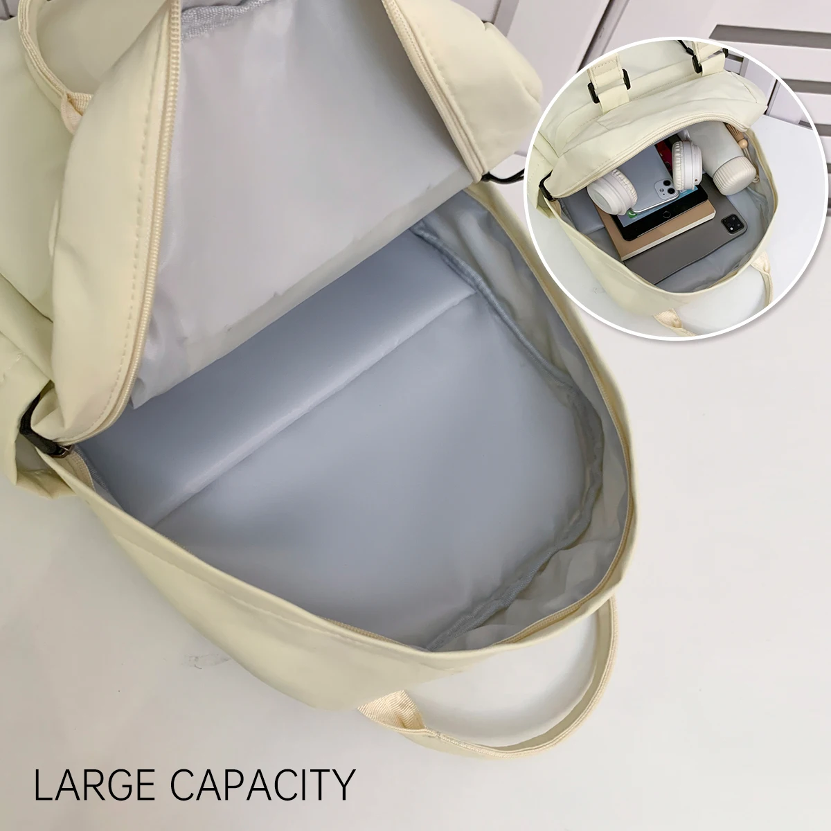 Women's New Versatile Canvas Backpack, Lightweight Commuter Travel Backpack, Large Capacity Student School Bag, Women's Bag for Work and Childcare