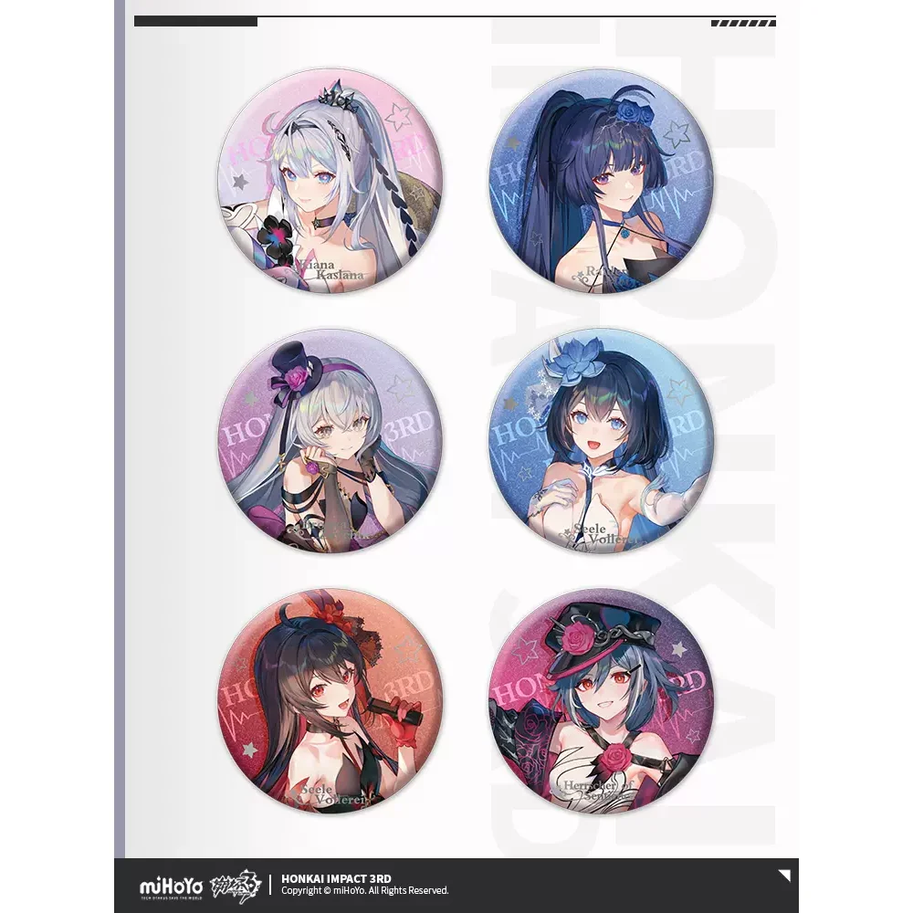 

Sunsyea Honkai Impact 3rd Official Merch miHoYo Original Authentic LHQL Concert Badge Bronya Kiana Raiden Mei Seele