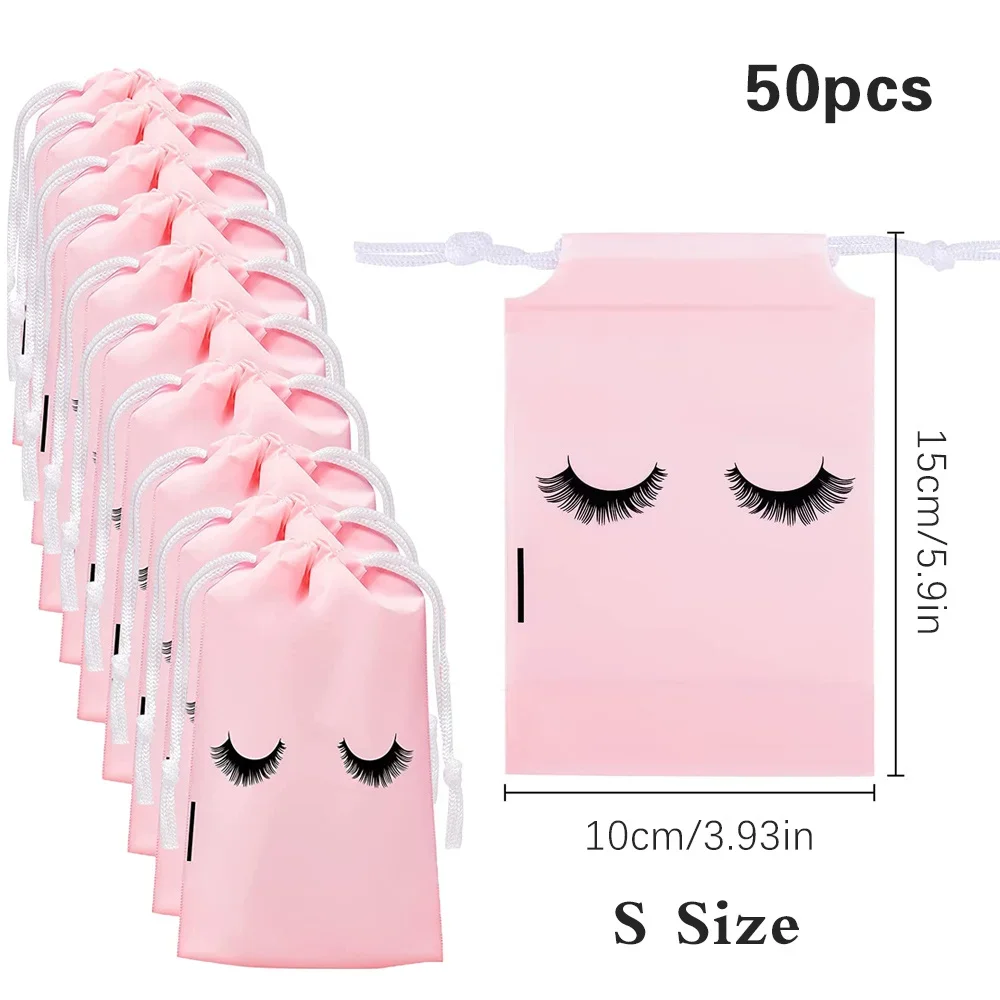 Makeup Tools 50PCS Travel Pouch Eyelash Aftercare Reusable Bag Cosmetic Bags Lashes Extension Supplies Beauty