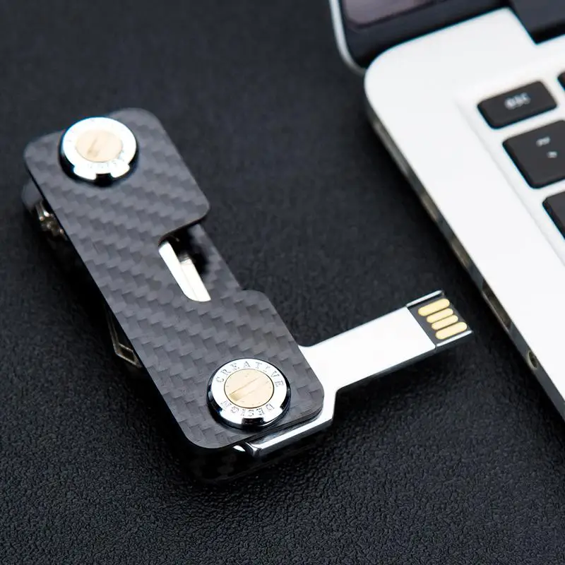 Carbon Fiber Compact Key Holder Premium Smart Key Organizer Keychain (2-10 Keys) Heavy Duty Minimalist Multikey Folding Pocket key case,key holder,key organizer,key protector