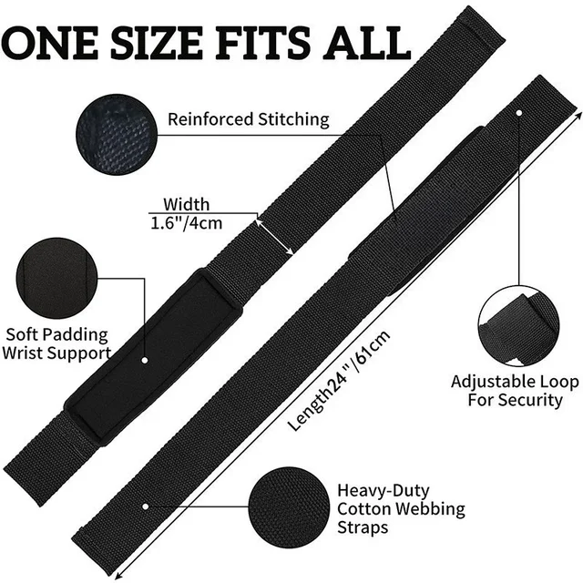 2PCS Weightlifting Straps Anti-Slip Gym Fitness Gloves Lifting Wrist Strap Strength Training Deadlifts Crossfit Hand Grips Wrist 4