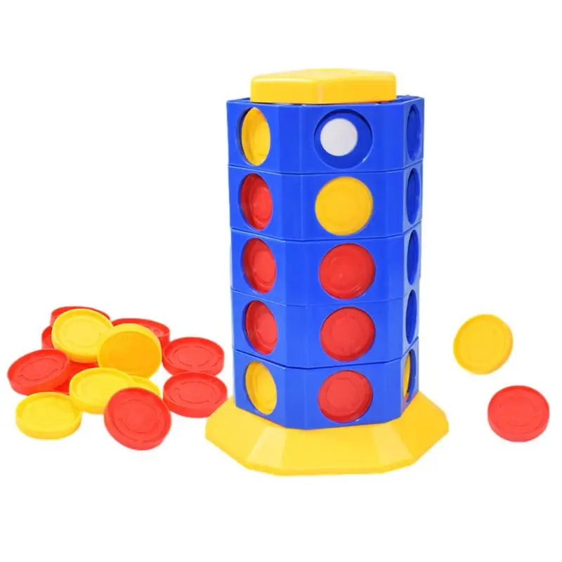 

4 In A Row Game Cylindrical Board Games Toys Same Colour In A Row Strategy Game For Adults Family Board Games 3D Rotatable